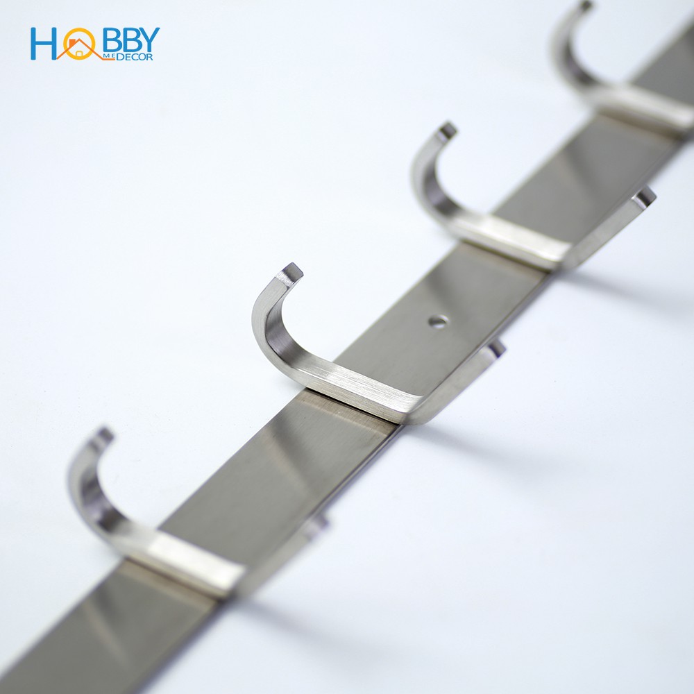 Thanh treo đồ 8 chấu HOBBY Home Decor 8TV137 Inox 304 không rỉ sét - loại khoan tường
