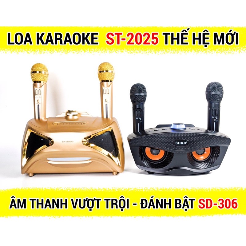 Loa Karaoke Bluetooth ST-2025 Kèm 2 MIcro Không Dây Ân Thanh Cục To