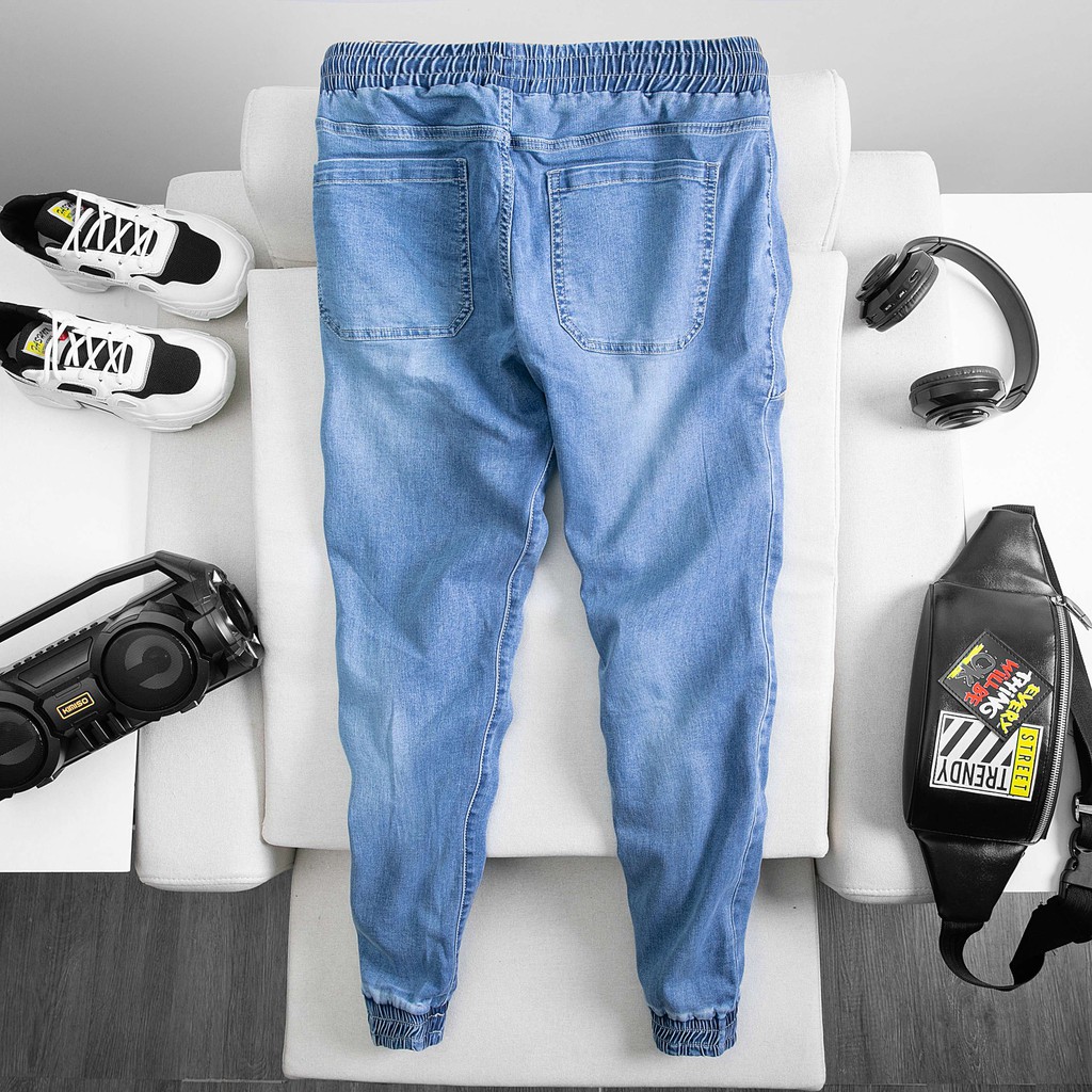 Quần JOGGER JEAN cạp chun kết hợp cùng dây rút form baggy QJ543 | BigBuy360 - bigbuy360.vn