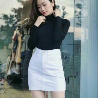 Áo thun gân cổ lọ đẹp xinh