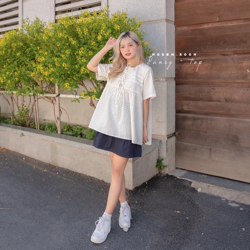 Áo babydoll pansy