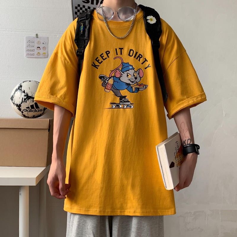 Áo thun tay lỡ unisex chuột Keep it dirty