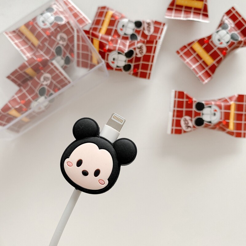 Phụ Kiện Quấn Bảo Vệ Dây Cáp Sạc iPhone Hình Hoạt Hình Dễ Thương