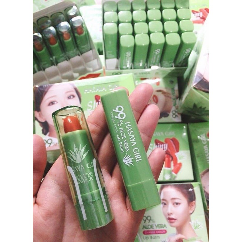 Son dưỡng môi lô hội Hasaya Girl Aloe Vera 99% Có màu