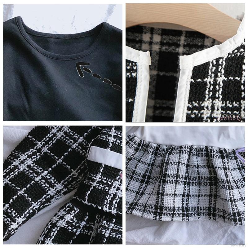 Bộ đầm + áo khoác dài tay kẻ sọc thời trang mùa thu cho bé gái