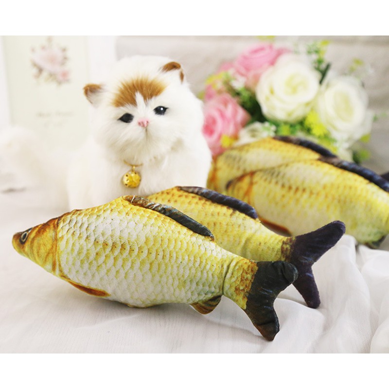 Đồ chơi cá bông kèm cỏ mèo catnip cho mèo thư giãn
