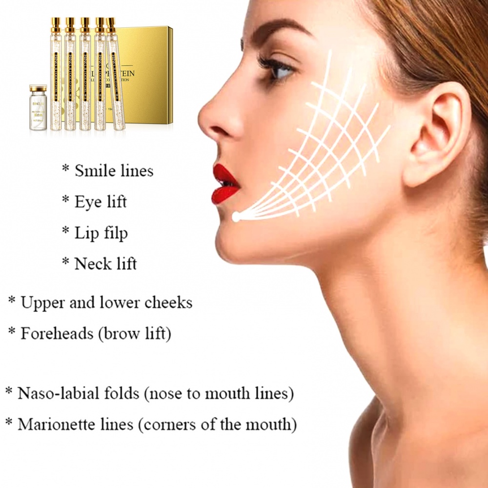 Bộ Tinh Chất Vàng Collagen Sợi Tơ Nâng Cơ Mặt Chống Lão Hóa Dưỡng Ẩm Làm Săn Chắc Da Giảm Nếp Nhăn