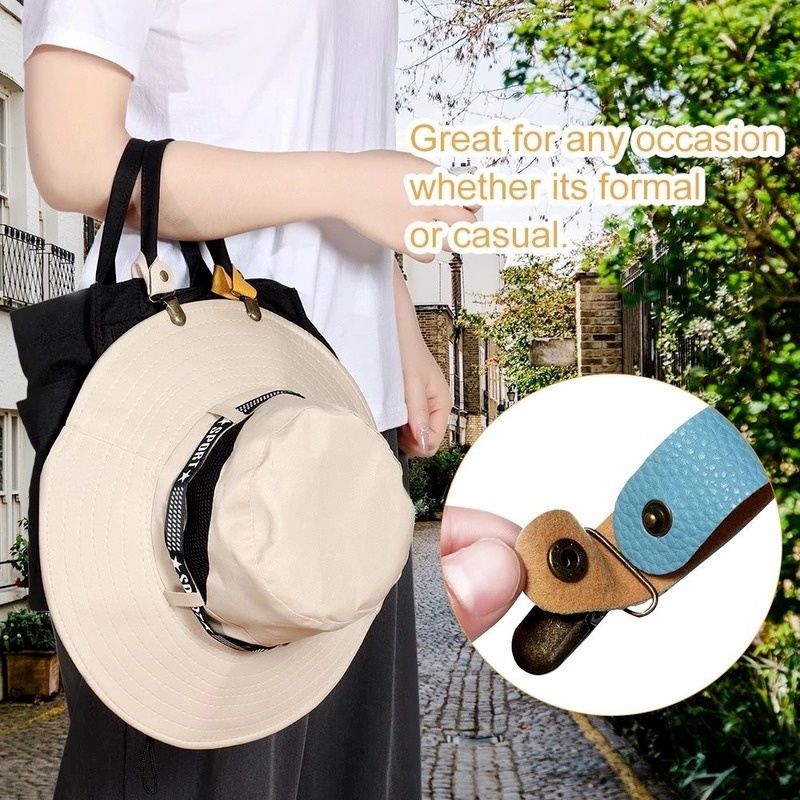 Kẹp Mũ/Túi Xách/Mũ Da PU Co Giãn Kích Thước Nhỏ Gọn Đa Năng Phong Cách Cổ Điển Cho Hoạt Động Ngoài Trời