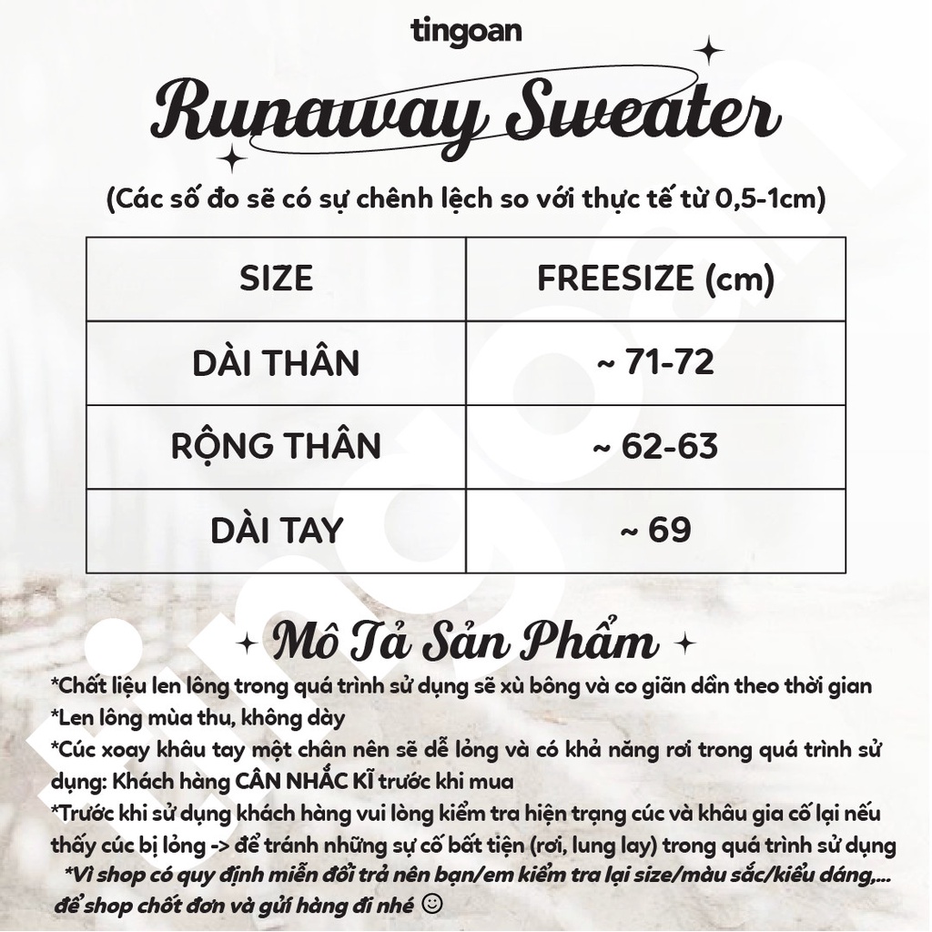 TINGOAN® - Áo len xù lệch vai dáng rộng đen RUNAWAY SWEATER/BL