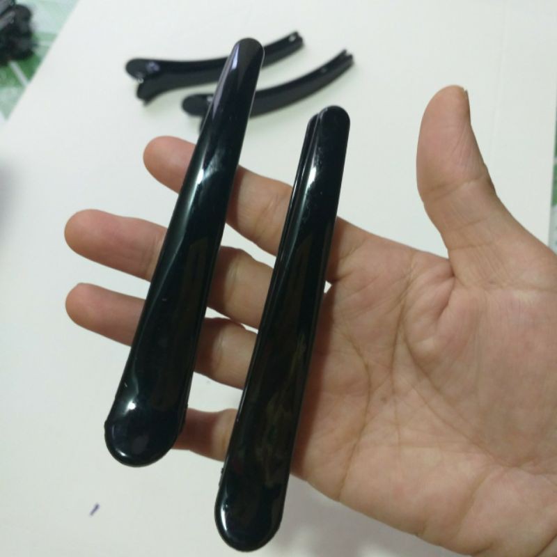 Kẹp mỏ vịt nhựa cứng màu đen loại đại 12cm (Ảnh thật)