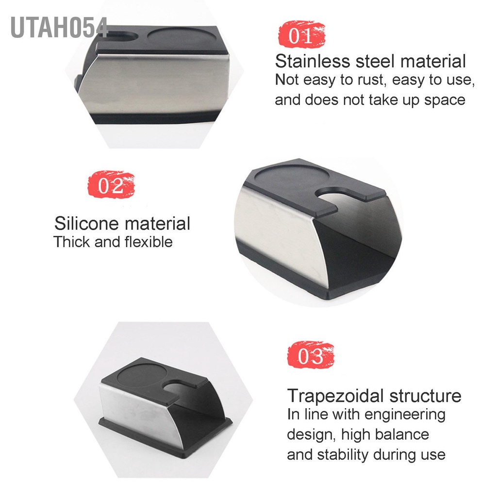 [Hàng Sẵn] Đế Nén Cà Phê Chất Liệu Inox, Đệm Silicon【Utah054】