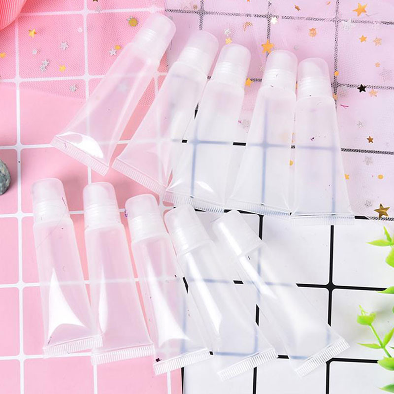 (Hàng Mới Về) Set 10 Ống Rỗng Trong Suốt Đựng Son Môi Tiện Dụng