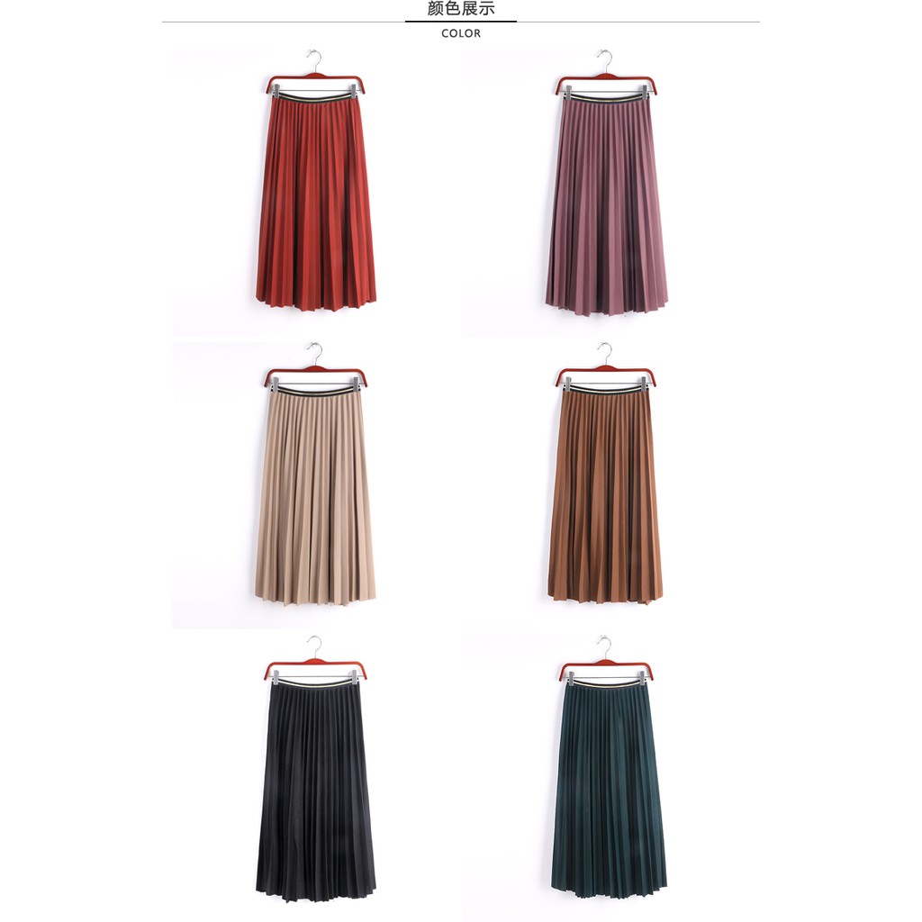 ORDER - Chân váy midi xếp ly dáng dài - V10 (ảnh thật ở cuối) | BigBuy360 - bigbuy360.vn