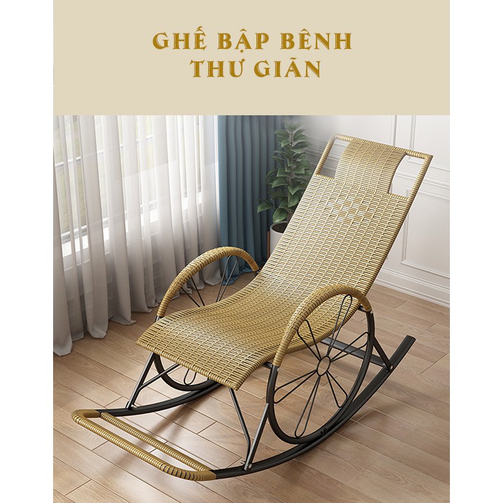 [ Siêu Quà Tặng Hấp Dẫn ] Ghế Bập Bênh Nhập Khẩu Tặng Kèm Đệm Và Thảm Trải Sàn Trị Giá 700k, Thiết Kế Sang Trọng Lịch Sự