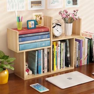 Kệ Sách Gỗ Mini Lắp Ghép Để Bàn Học