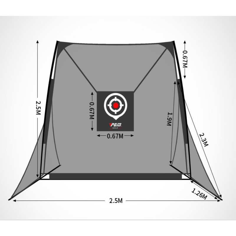 LƯỚI TẬP SWING GOLF 2.5M*2.5M - PGM PRACTICE NET