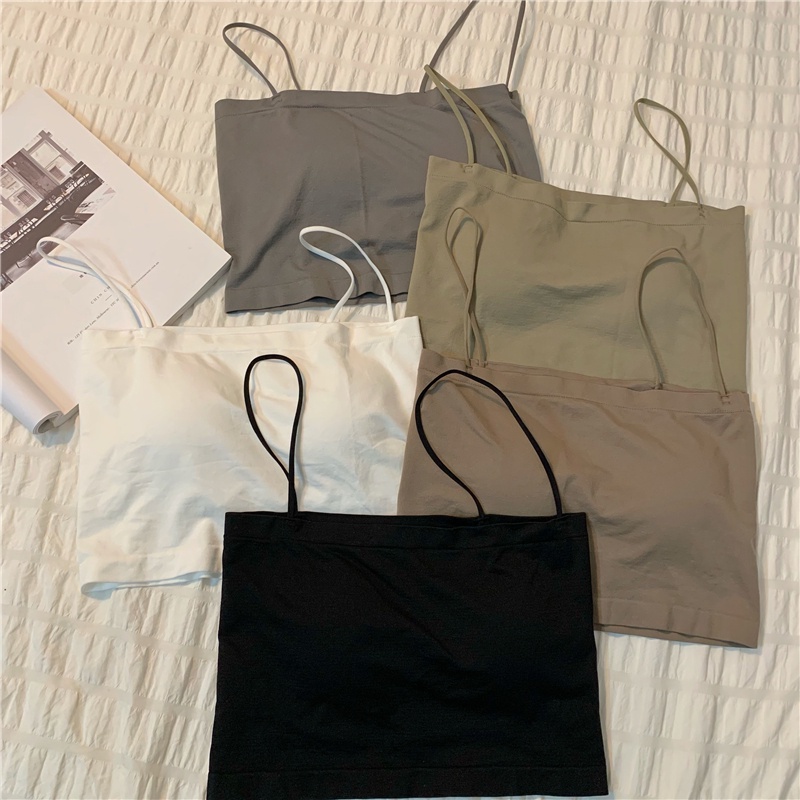 Áo croptop hai dây màu trơn phong cách mới 45272