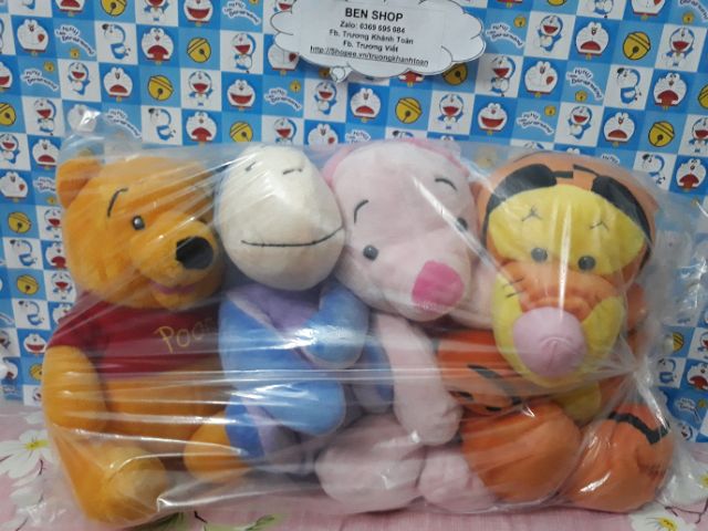 Bộ gấu bông POOH và các bạn - 4 bé y hình, size 30-40cm- 220k/bộ💟💟💟