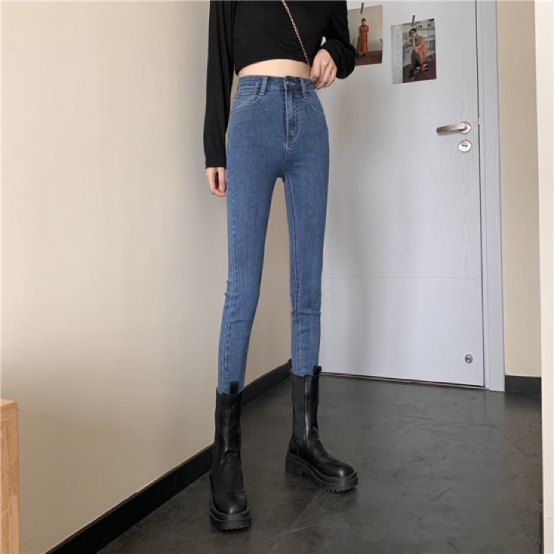 Quần skinny jeans nữ cạp cao ôm hack dáng JOLI Clothing J104