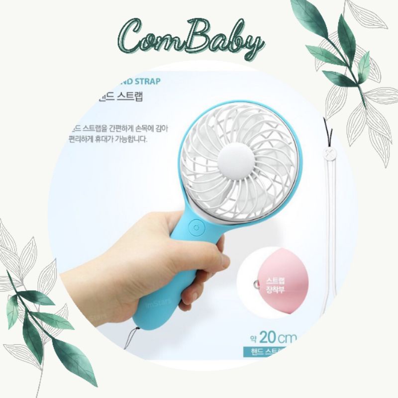 Quạt sạc pin tích điện mini cầm tay BlueStorm xuất khẩu chính hãng Hàn Quốc
