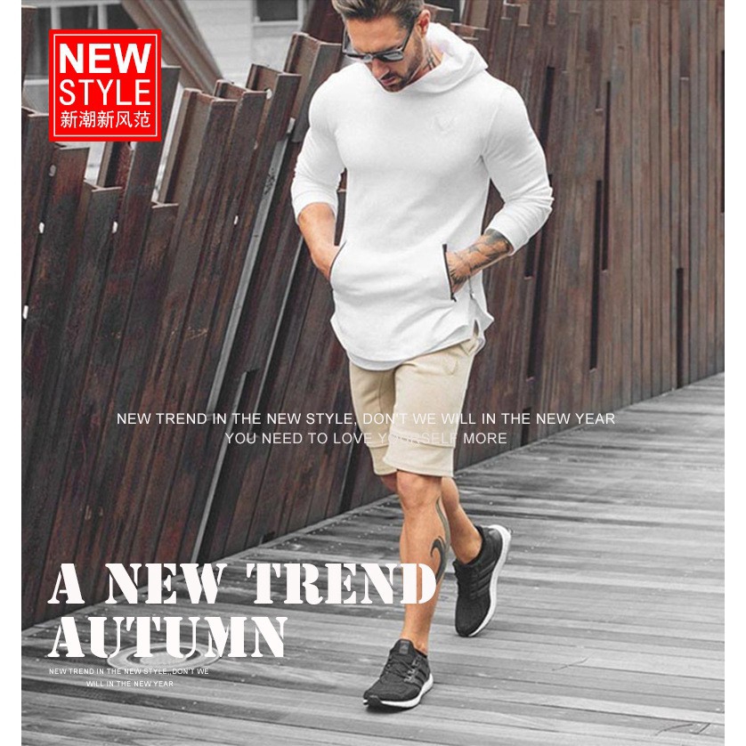 Áo khoác tập luyện thể thao dài tay bằng cotton thời trang cho nam | BigBuy360 - bigbuy360.vn