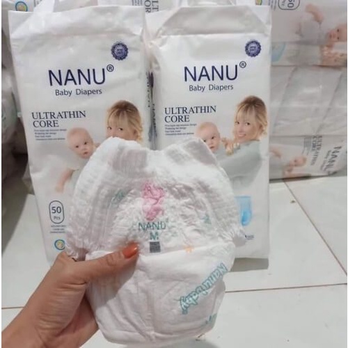 Bỉm Nanu FREESHIP Bỉm quần - Bỉm Dán Nanu cao cấp cho bé - Siêu thấm, dịu êm size M, L, XL, XXL, XXXL- Combo 50 miếng