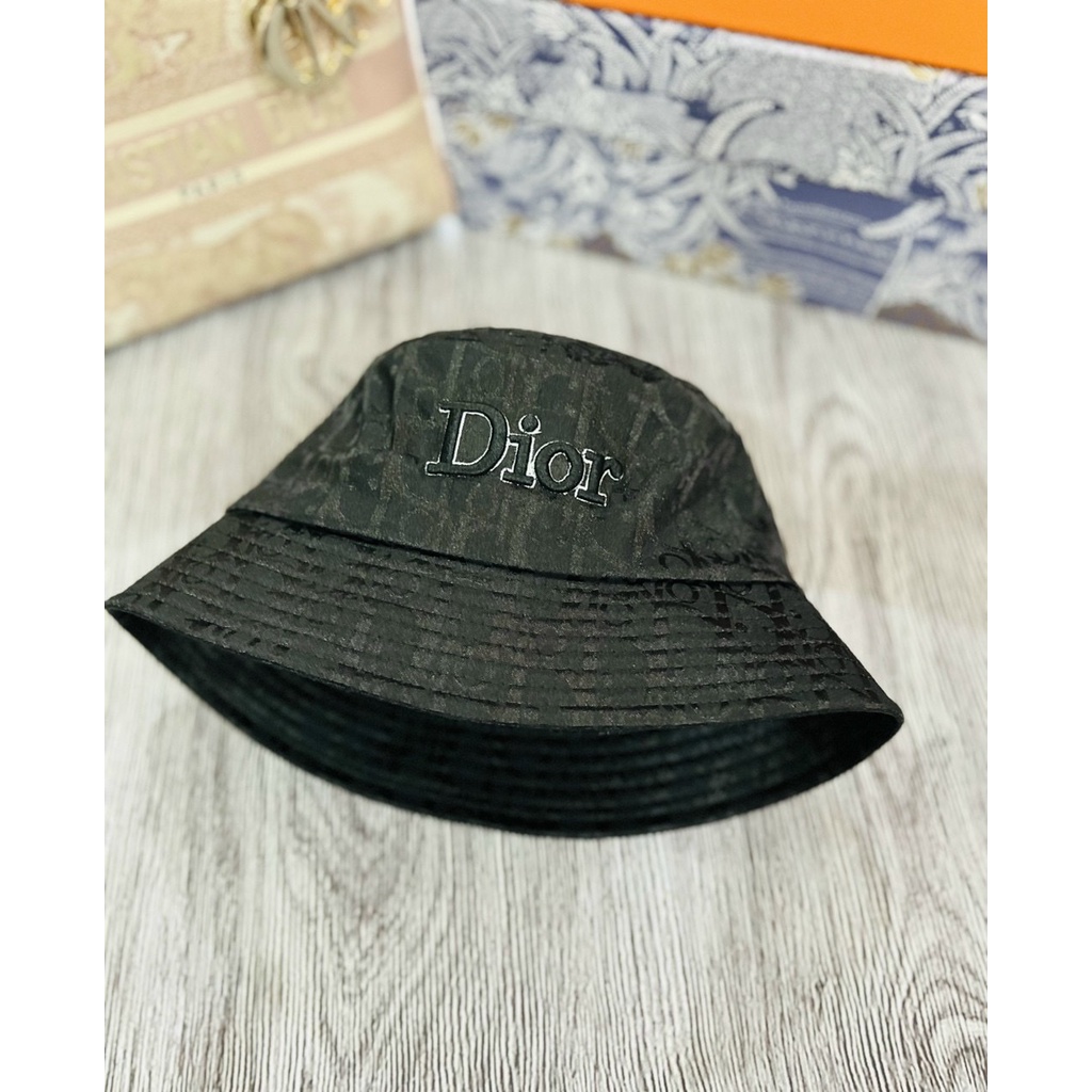 Nón thời trang, mũ Bucket vành cụp DIOR vải lụa đẹp thời trang