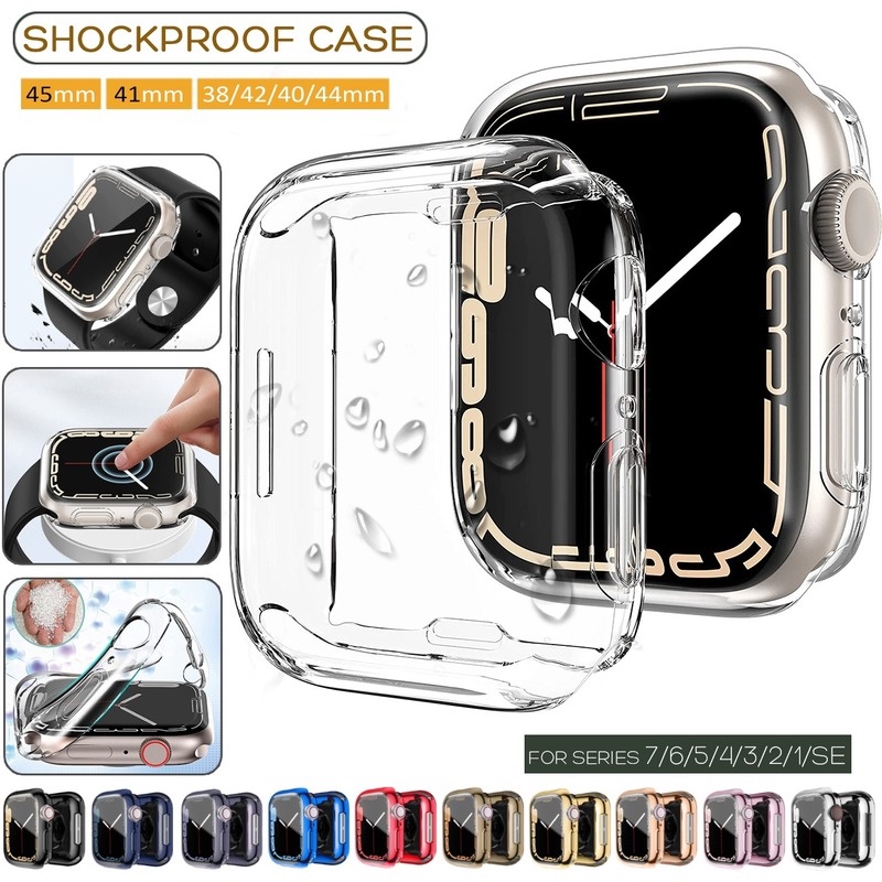Ốp TPU Trong SuốT BảO Vệ MàN HìNh Cho ĐồNg Hồ Apple Watch 8 Ultra7 6 SE 5 4 49MM 41MM 45MM 44MM 40MM IWatch 4 3 2 42MM