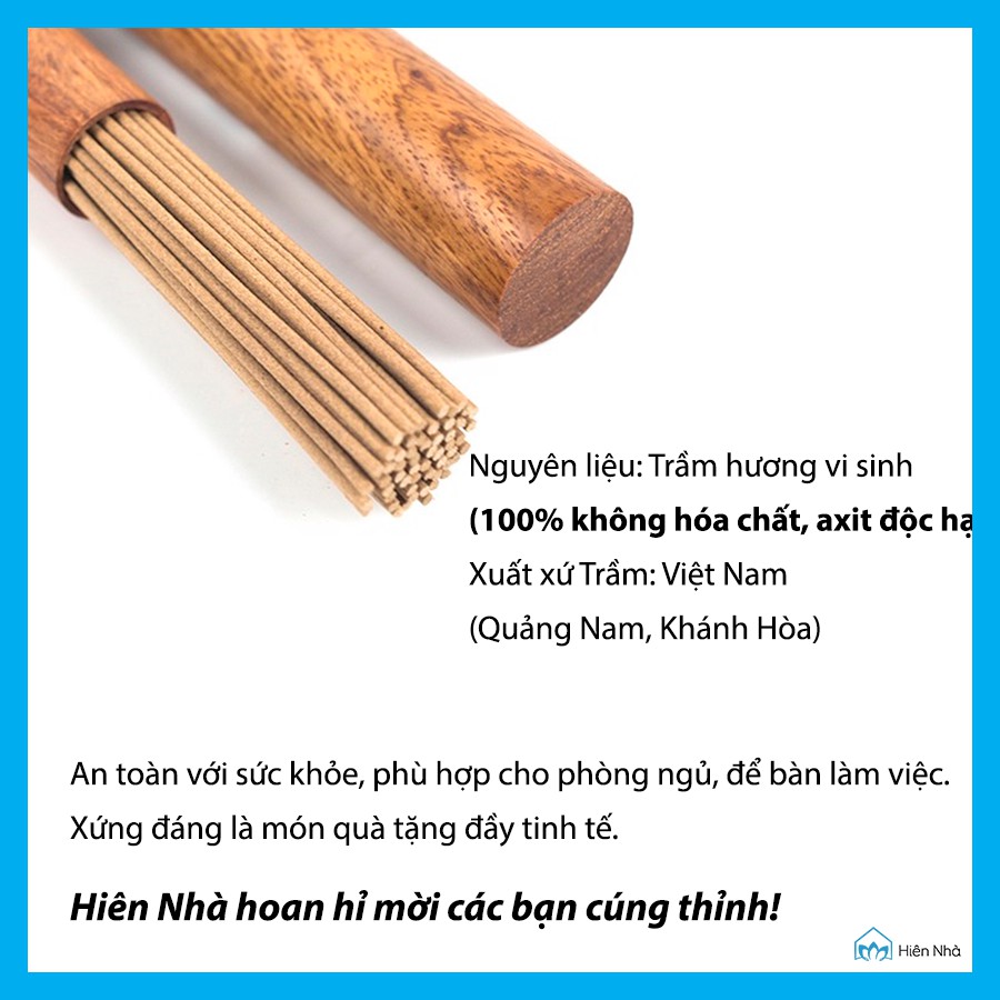 Trầm hương cao cấp - Trầm tăm sạch, thành phần tự nhiên 100%, an toàn - Hiên Nhà