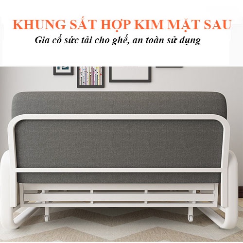 giường sofa gấp gọn thông minh đệm bọt biển khung thép tĩnh điện 1m2 x 1m93 có năng chứa đồ + tặng 2 gối trị giá 250k