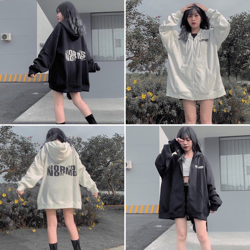 Áo Khoác Dây Kéo Jacket Normos Ulzzang Unisex Form Rộng