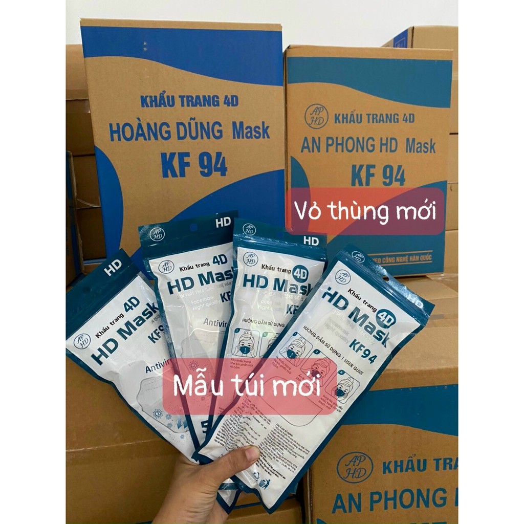Thùng 300 Chiếc Khẩu Trang Y Tế 4D Hoàng Dũng Mask KF94 Cao Cấp, Đạt Chuẩn Công Nghệ Hàn Quốc, Kháng Khuẩn - Chống Bụi