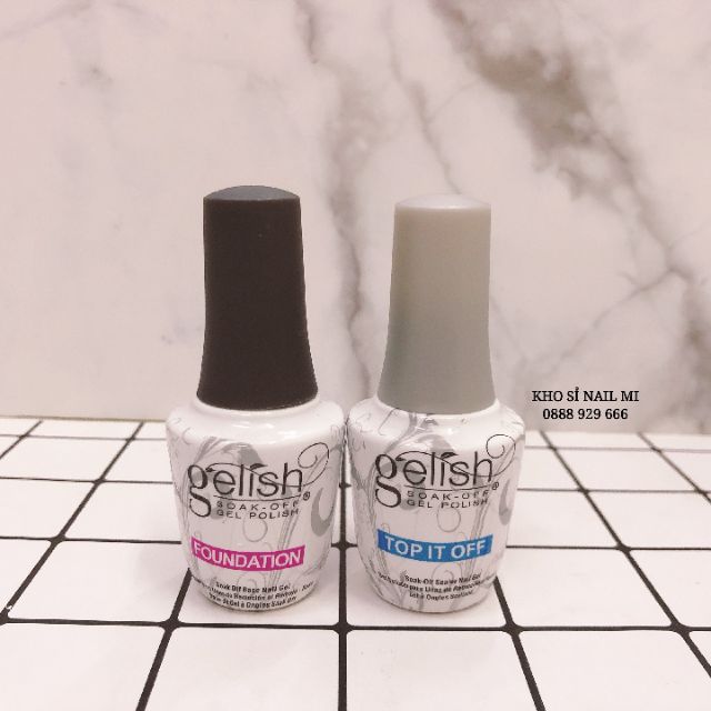 Set Base Top Gelish loại tốt độ bền cao - cặp gel liên kết và top phủ bóng chuyên dụng cho dân làm móng