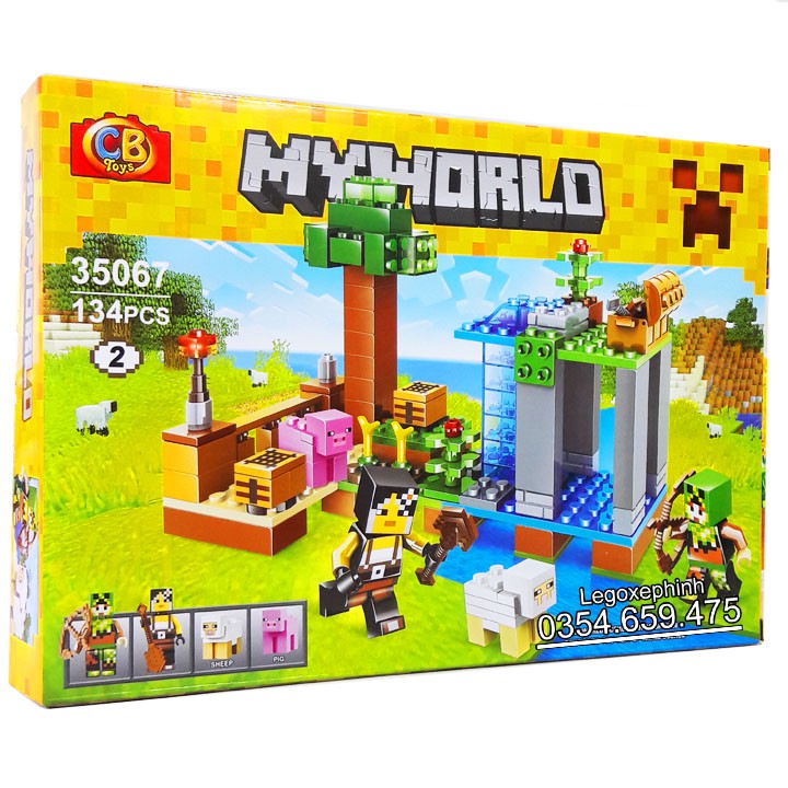 Bộ Lego Xếp Hình Mineecraft My World Nông Trại. Gồm 134 Chi Tiết. Lego Lắp Ráp Đồ Chơi Cho Bé.