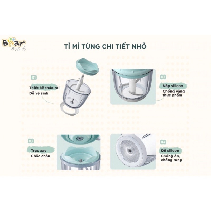 Máy xay ăn dặm cho bé Bear GR-B06V1 0,6 lít