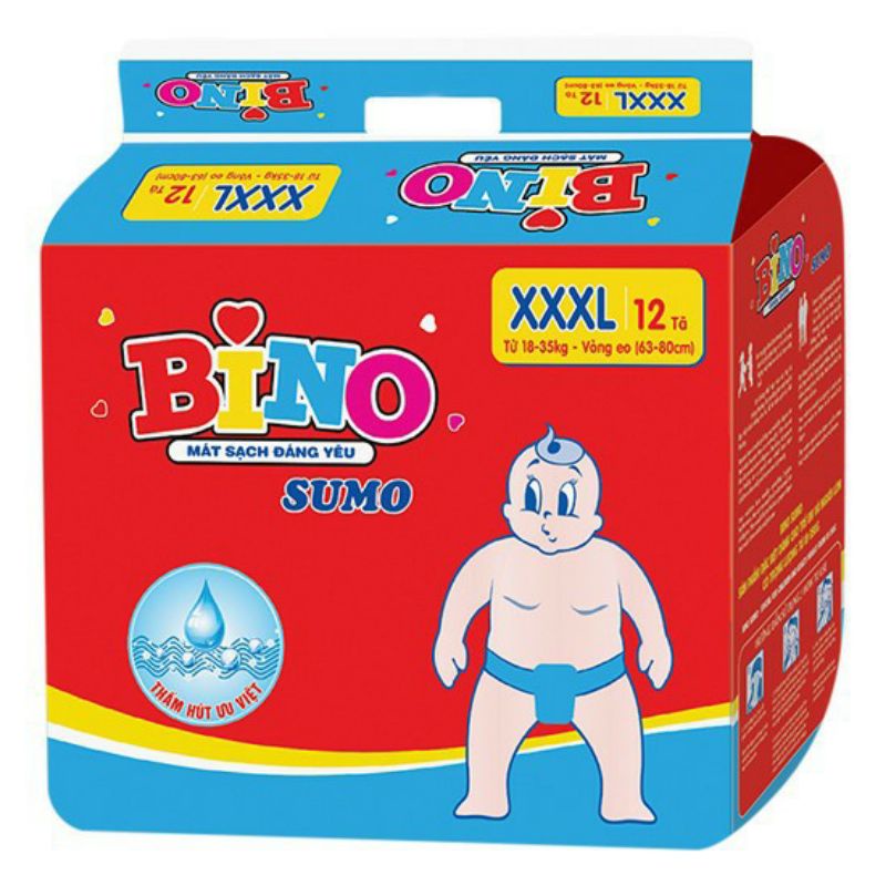 TÃ BỈM XXXL BINO 18KG-35KG 12 Miếng, SIÊU RẺ,BỀN, ĐẸP, CHẤT LƯỢNG, MẸ VÀ BÉ, TRẺ EM, COMBO, QUẦN ÁO