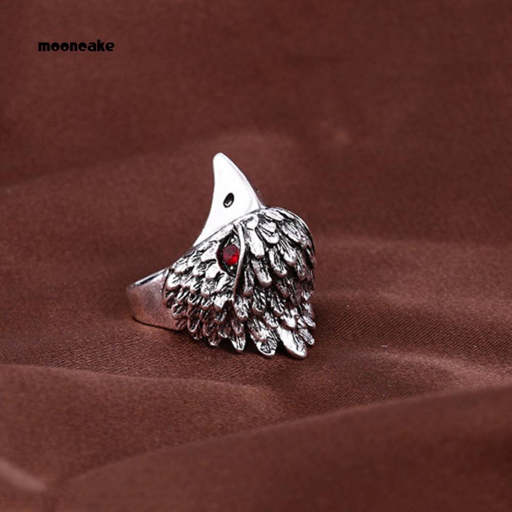 Nhẫn đeo tay đính đá hình chim đại bàng phong cách vintage cá tính