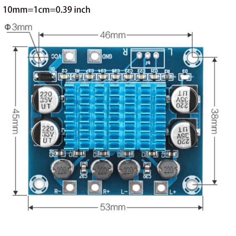 Bảng mạch khuếch đại âm thanh kỹ thuật số kênh 2.0 Mp3 30W+30W XH/A232