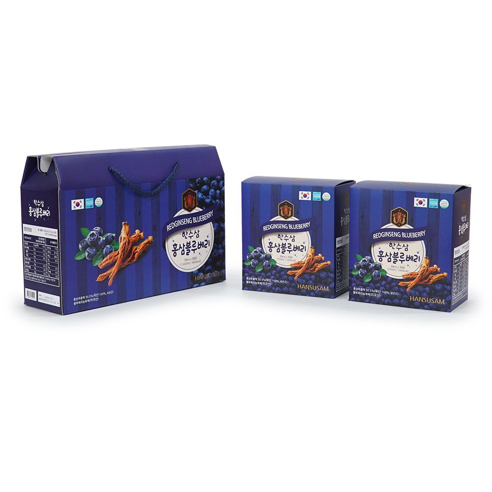 [Hot] Nước Tinh Chất Việt Quất Hồng Sâm (KOREA GINSENG BLUEBERRY) 70ml x 20 gói - Làm đẹp da, chống lão hóa