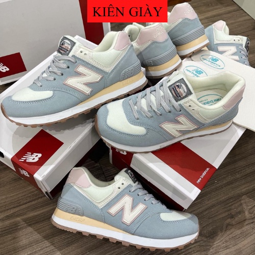 Giày Thể Thao Nữ Kiên Nebalen 574 Xám Chữ N Trắng Hồng