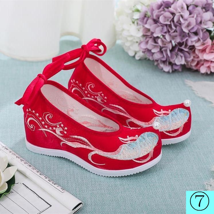 Giày Hán Phục Cổ Trang Đế Mềm Nâng Chiều Cao Phong Cách Cổ Điển Thời Trang Cho Nữ