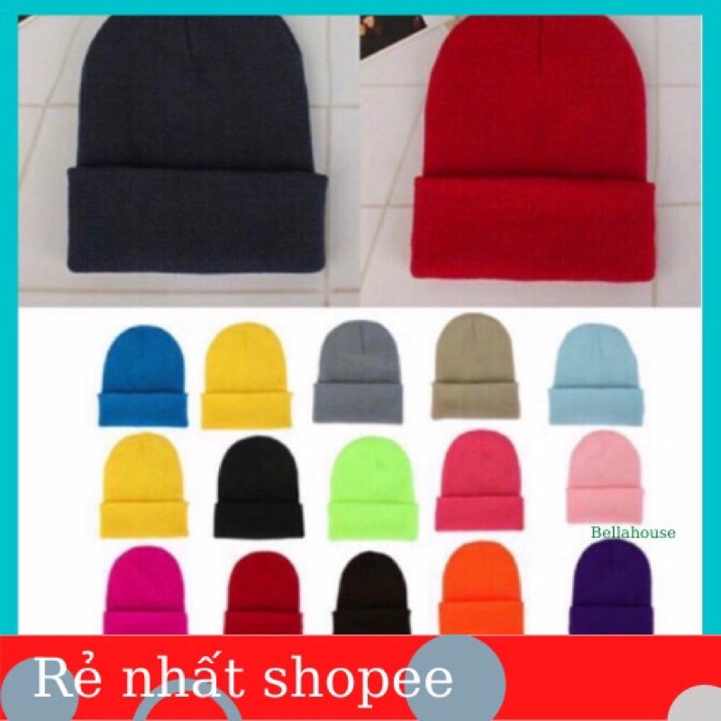 Mũ Len _nón len Beanie trơn nhiều màu cho nam và nữ loại đẹp