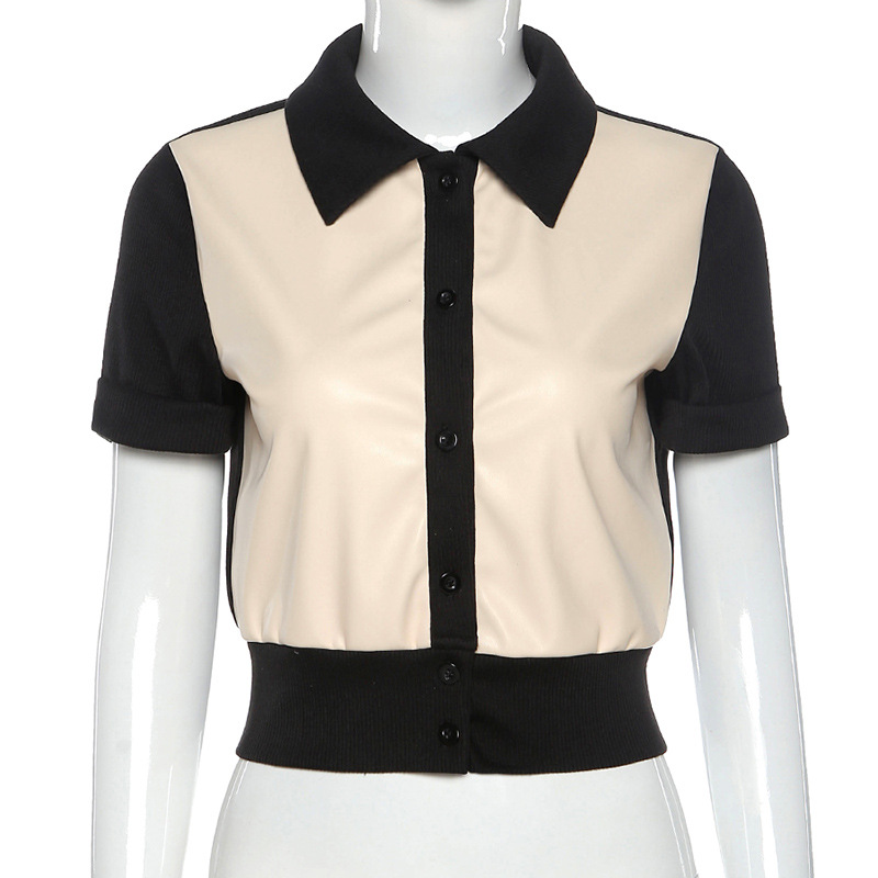 Áo Da Pu Ngắn Tay Dáng Ôm Cá Tính Cho Nữ | BigBuy360 - bigbuy360.vn