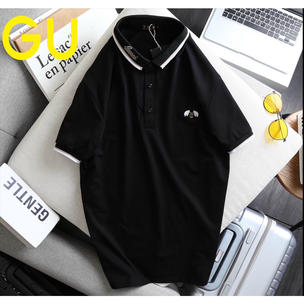 ÁO THUN CỔ POLO NAM IN THÊU LOGO PHỐI CỔ ÁO KẺ SỌC SIÊU XỊN LÊN FORM CỰC SANG TRỌNG LỊCH LÃM - WEDO