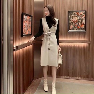  Set yếm dạ áo len tăm