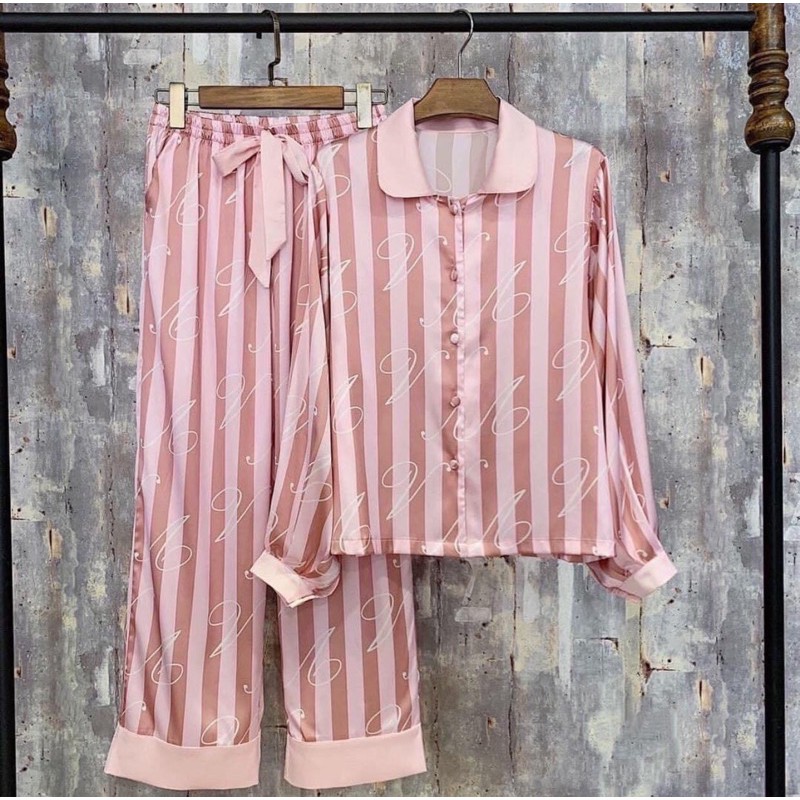 ] [FREE SHIP] Đồ Bộ Pijama - Bộ Lụa Tay Dài Tiểu Thư Chất Liệu Satin | BigBuy360 - bigbuy360.vn