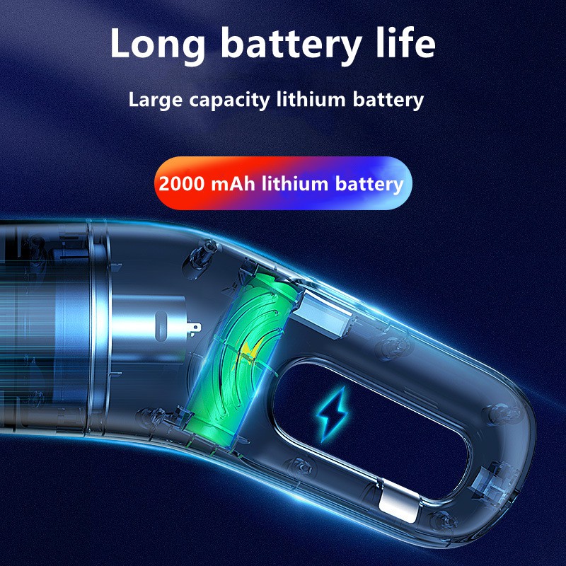 Máy hút bụi cầm tay 15000pa 4000mah có thể sạc lại kèm phụ kiện thiết kế không dây