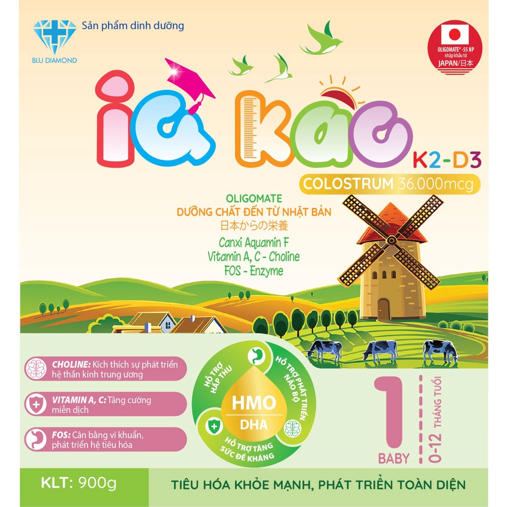 Sữa bột IQ KAO BABY giúp trẻ ăn ngon tiêu hóa tốt hỗ trợ tăng cân, tăng sức đề kháng hộp 400g