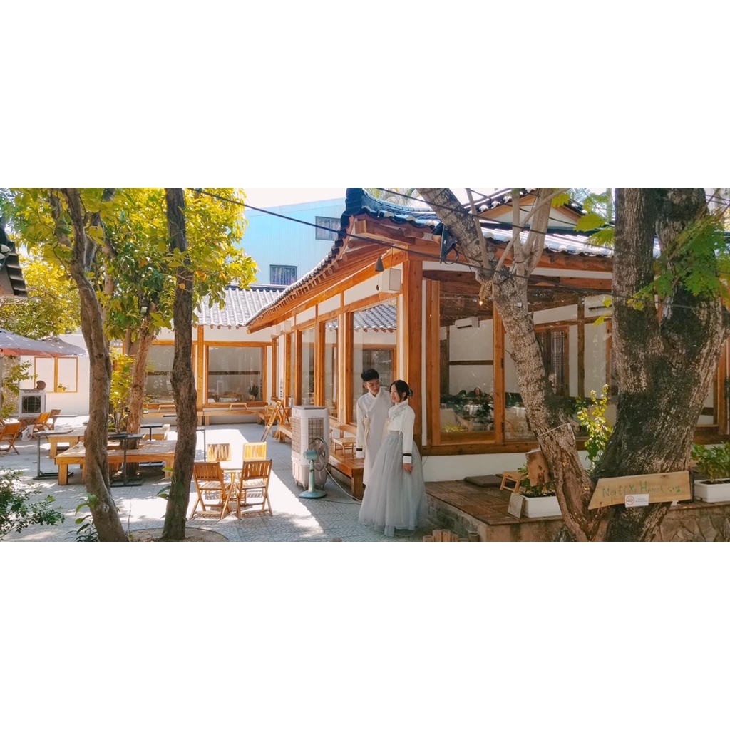 Hanbok nam nữ tone xám trắng