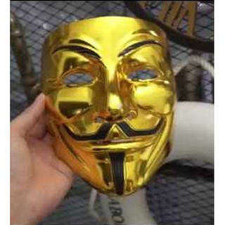 Mặt nạ Hacker Gold trang trí, đeo mặt (loại dày, cao cấp)